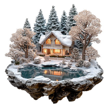 Tidsbegränsat erbjudande idag🔥Stillhet vid Vinterstugan – Träpussel