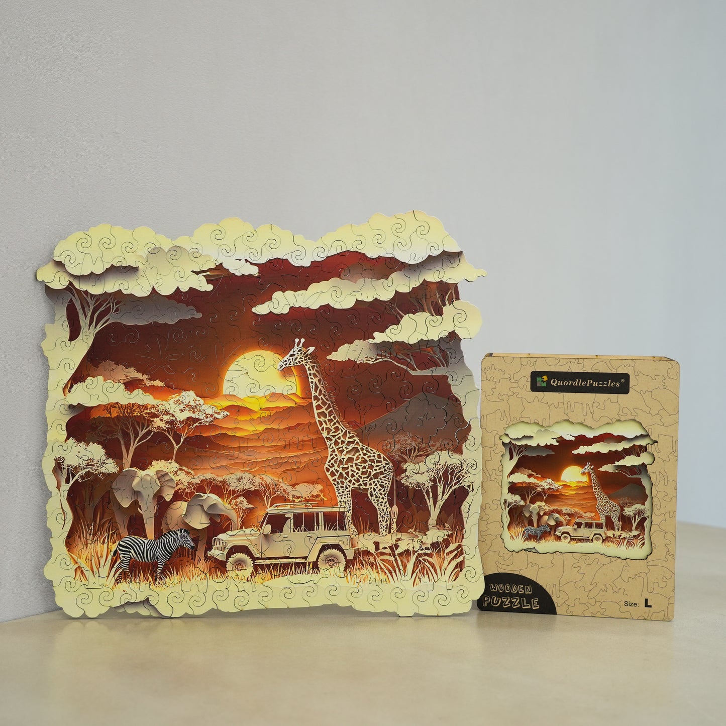 3D-träpussel: Afrikansk safari