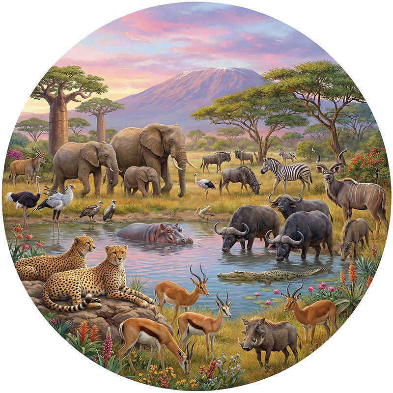 Afrikansk safari djur i trä pussel