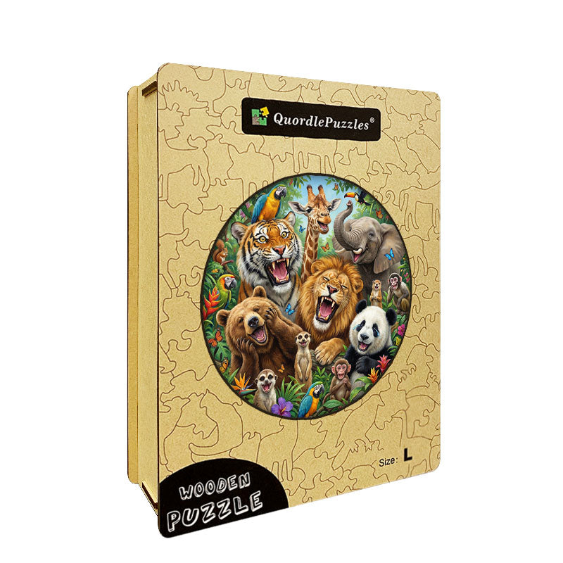 Vilda djur firande träpussel