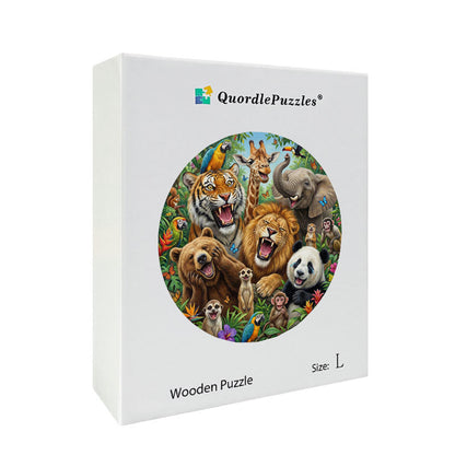 Vilda djur firande träpussel