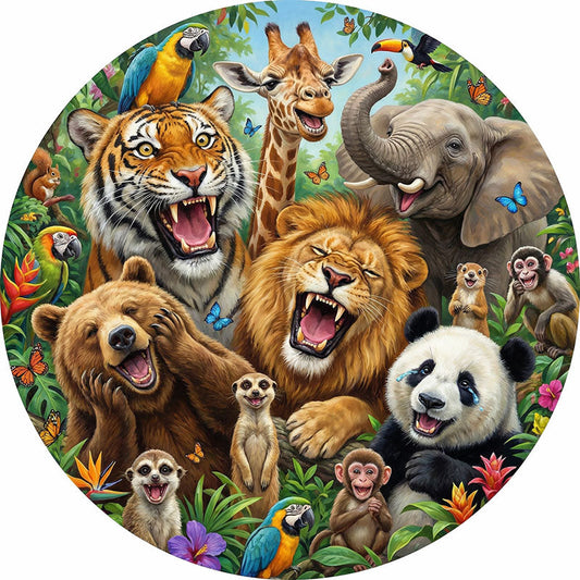 Vilda djur firande träpussel