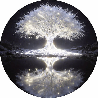 Eteriskt glödande träd i trä