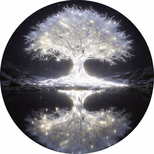 Eteriskt glödande träd i trä