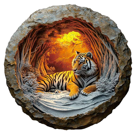 3D-träpussel: Tiger i grottan