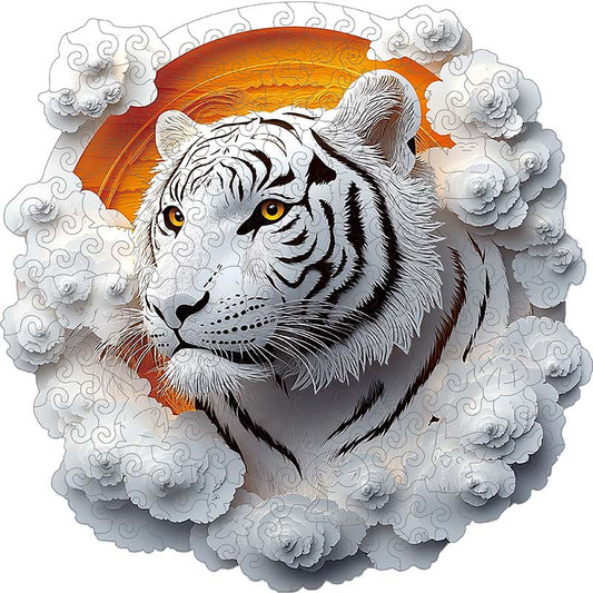 3D-träpussel: Vit tiger
