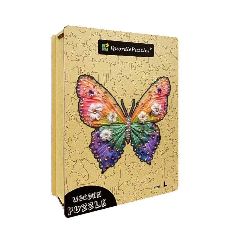 Kristallfjärilskonst Fjärilspussel i trä