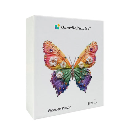Kristallfjärilskonst Fjärilspussel i trä