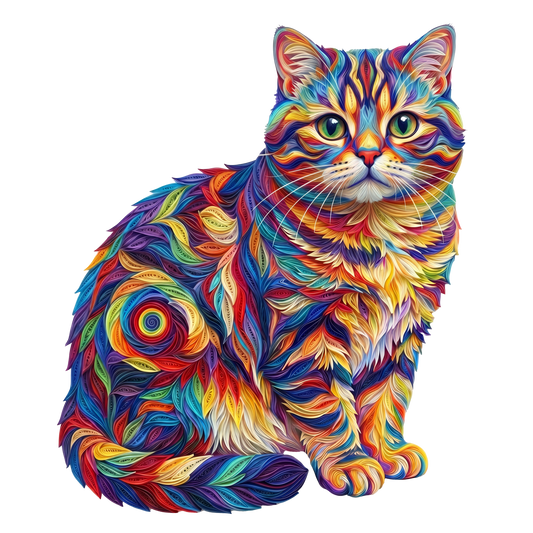 Färgglad Katt