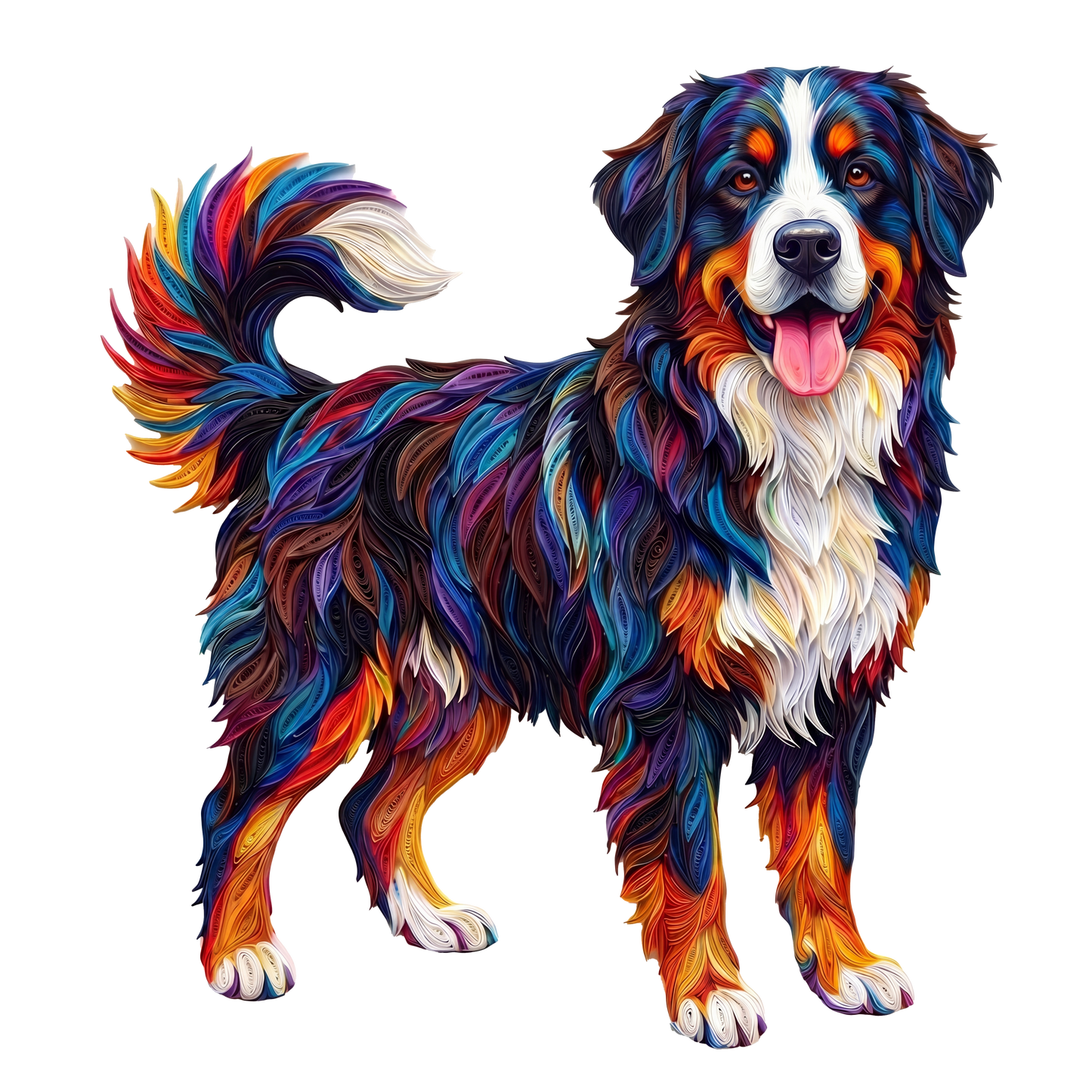 Livfull Färgglad Hund