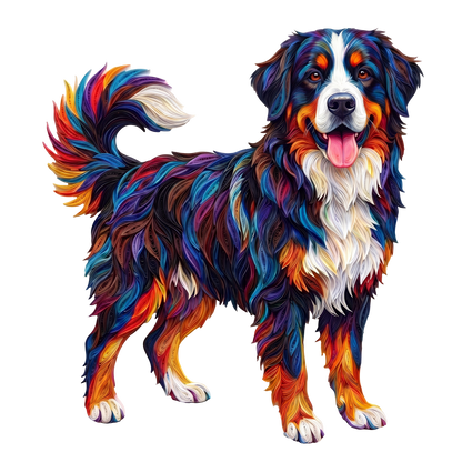 Livfull Färgglad Hund
