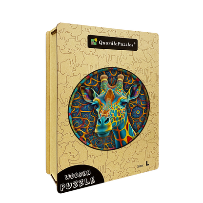 Psykedelisk giraff – träpussel