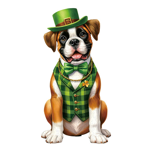 Boxerhund – St. Patrick's Day-pussel