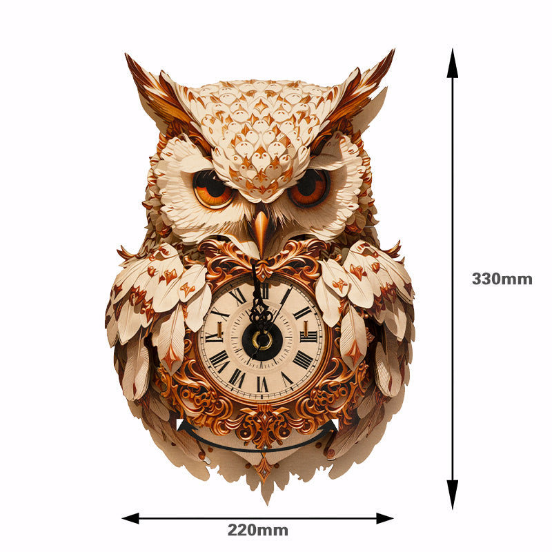 Wise Owl-klocka i trä - pussel