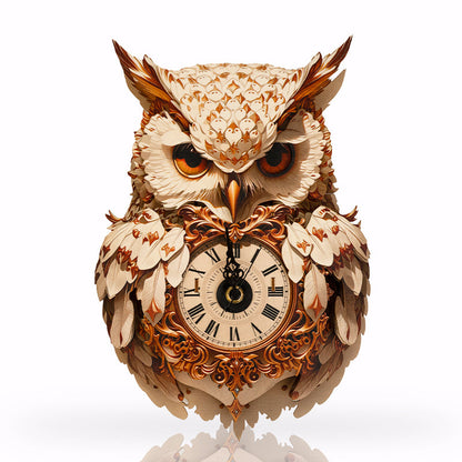Wise Owl-klocka i trä - pussel