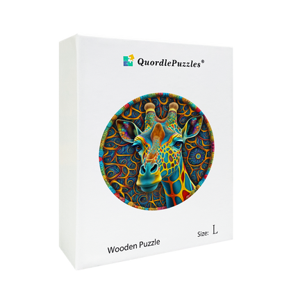 Psykedelisk giraff – träpussel